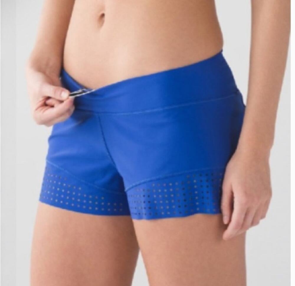 Lululemon Stride To Tide Short Harbor Blue Sz 6 Running Swim Lined Athletic